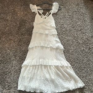 Lush white ruffle midi/maxi dress worn once